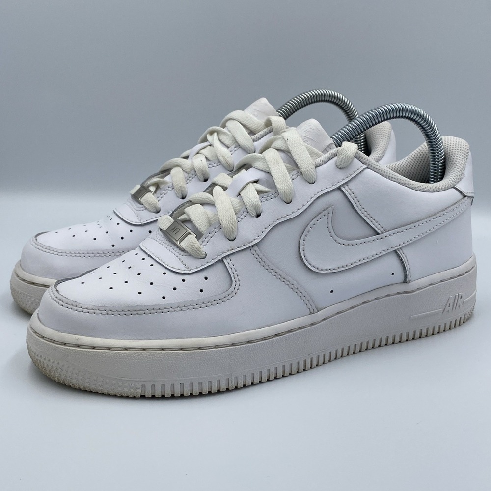 Nike Air Force 1 Low Top White Leather Sneakers Women's 8 Youth 6.5Y DH2920-111